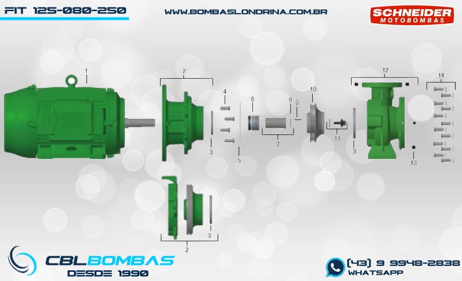 foto explosiva da bomba BPI-FIT 125-080-250 4POLOS