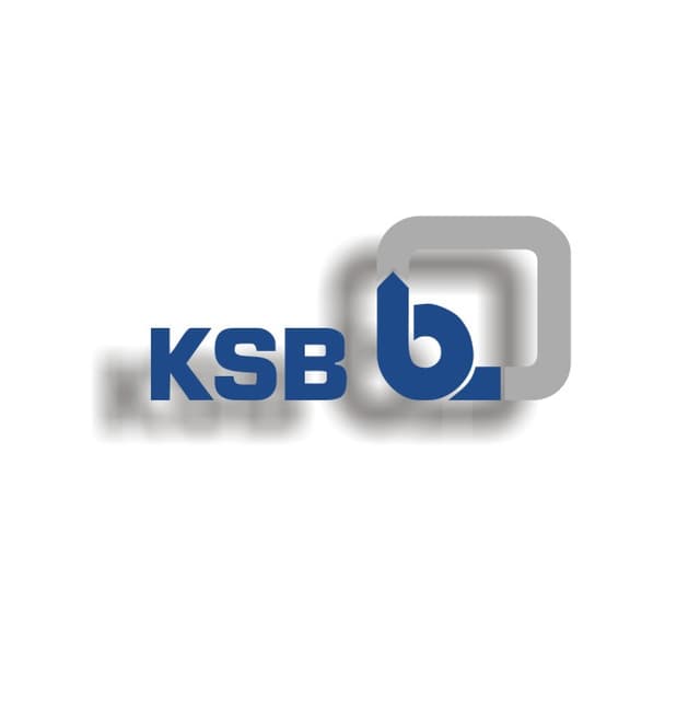 logo da ksb em azul em fundo branco