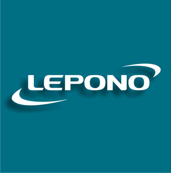 logo da lepono em branco em fundo verde