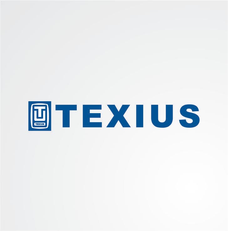 Imagem da logo da TEXIUS em azul em fundo branco