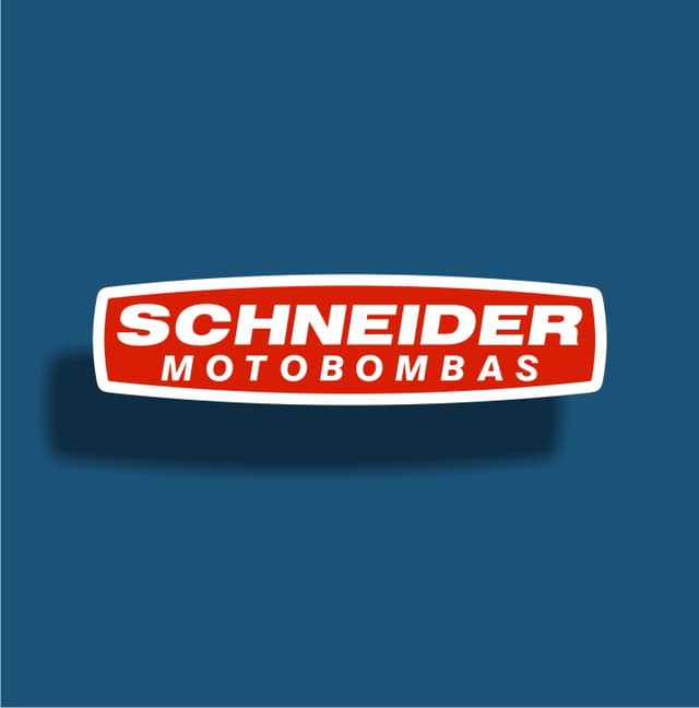 imagem da logo da schneider com escrita branca logo vermelha em um fundo azul