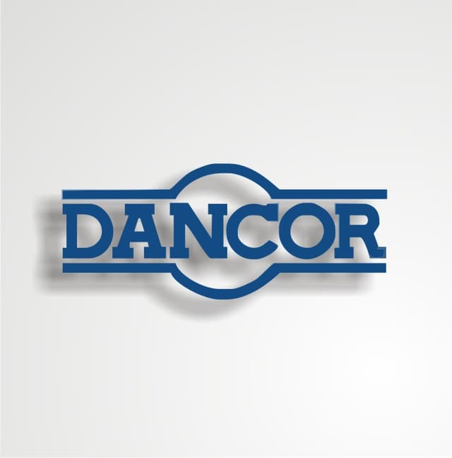 logo da Dancor em azul e fundo branco.
