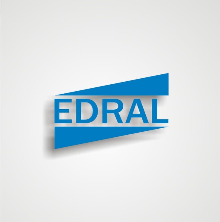 logo da edral azul e fundo branco.