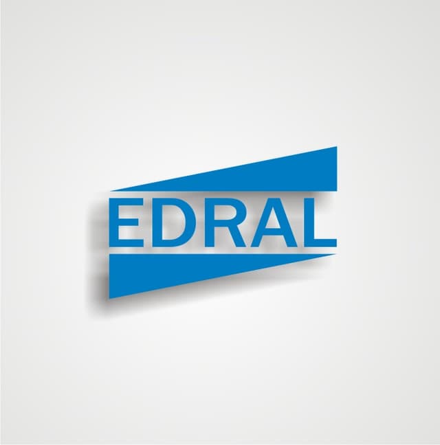 logo da edral azul e fundo branco.