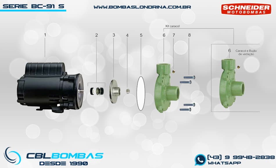 foto do explodido da bomba BC-91-S