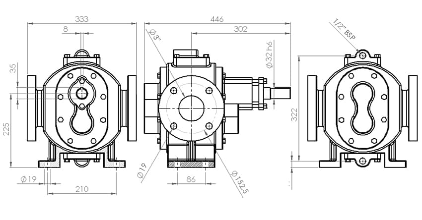 foto do desenho da bomba Edral ED3X130ca